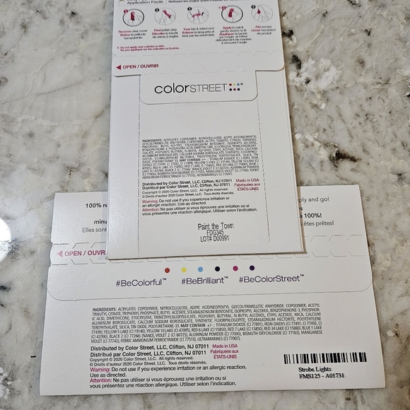Color Street Nail Polish Strips-Retired Bundle-Paint The Town & Strobe Lights - Picture 2 of 5